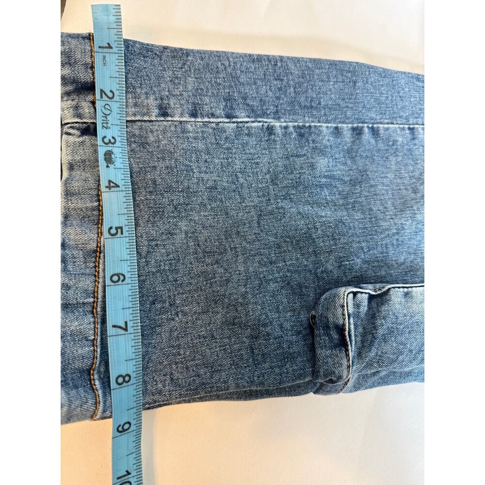 Y2K Wide Leg Cargo Pants Women’s 5 Medium Wash Denim Utility Streetwear - Picture 6 of 7
